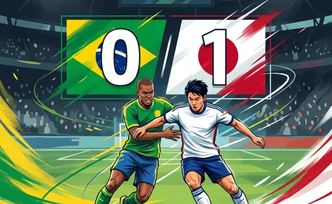 巴西0-1日本半场数据：控球率73开，射门8-4，射正2-1